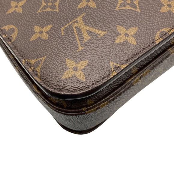 LOUIS VUITTON BROWN MONOGRAM COATED CANVAS POCHETTE METIS HANDBAG - Picture 15 of 16